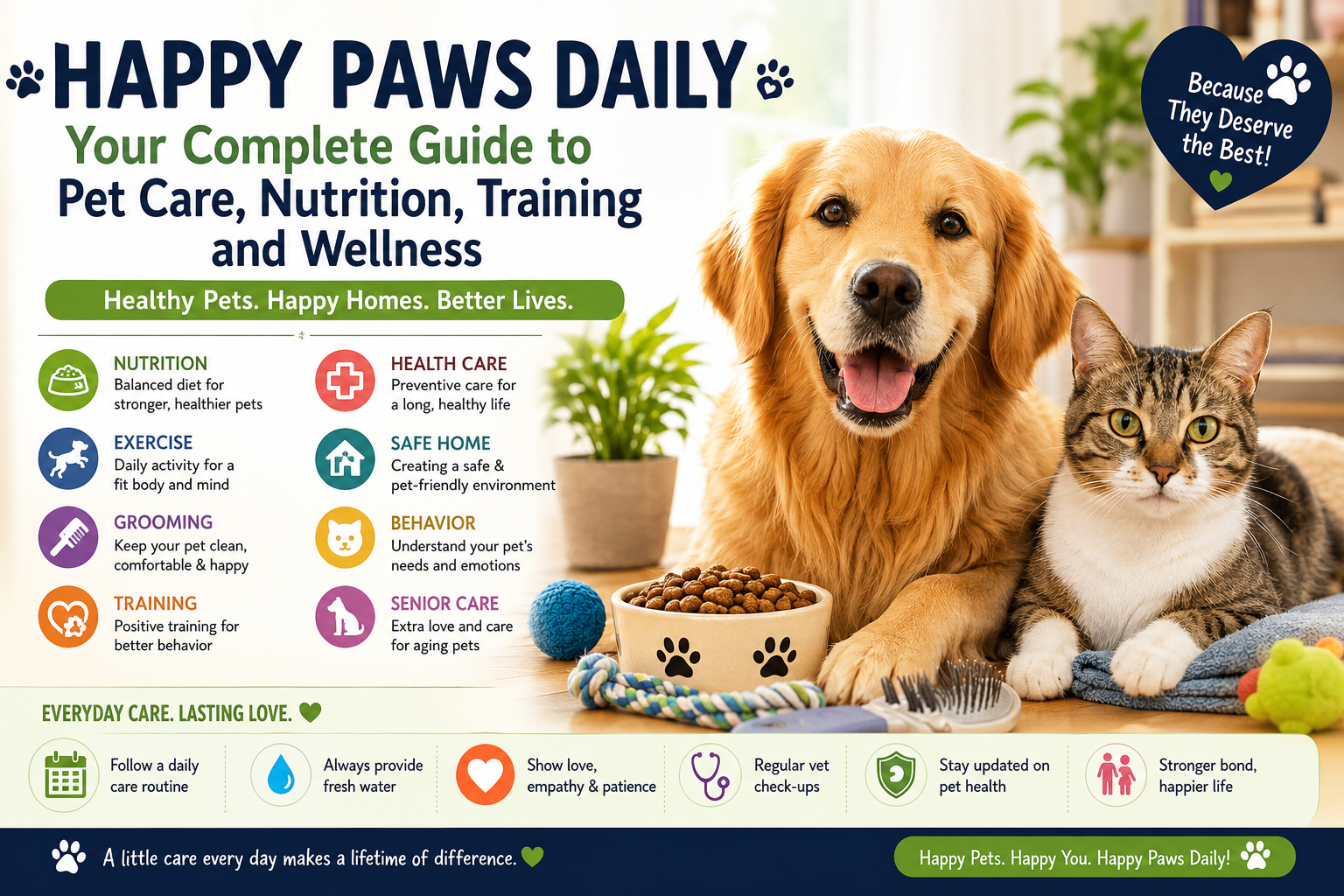 Happy Paws Daily: The Ultimate Guide to Pet Care, Health, and Happiness